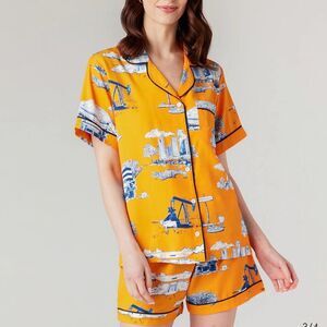 Katie Kime Houston toile pajamas orange Astros river oaks large